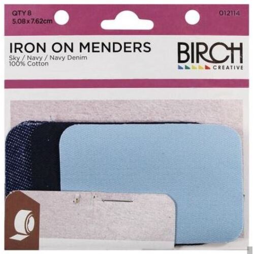 Birch Iron On Menders Sky/Navy/Navy Denim