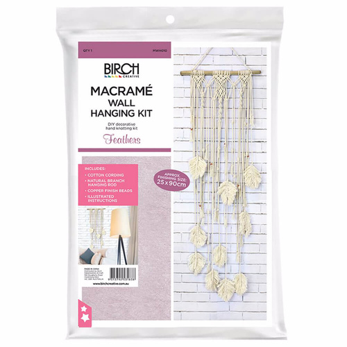 Macrame Wall Hanging Kit - Feathers