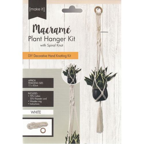 Macrame Plant Hanger Kit with Spiral Knot