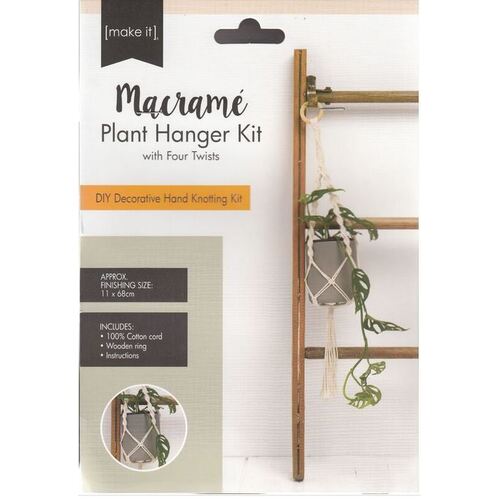 Macrame Plant Hanger Kit with Four Twists
