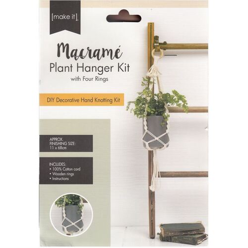 Macrame Plant Hanger Kit with Four Rings