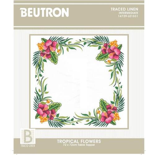 Tropical Flowers Table Topper Embroidery Kit