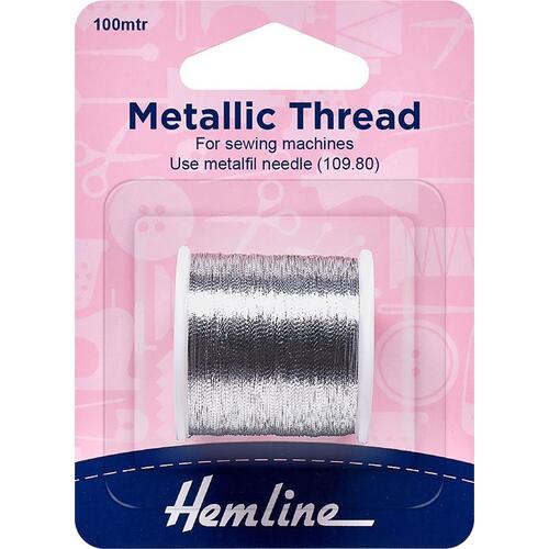 Hemline Metallic Thread Silver - 100m