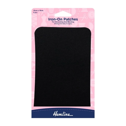 Black Iron-On Patches ? 2 Pieces