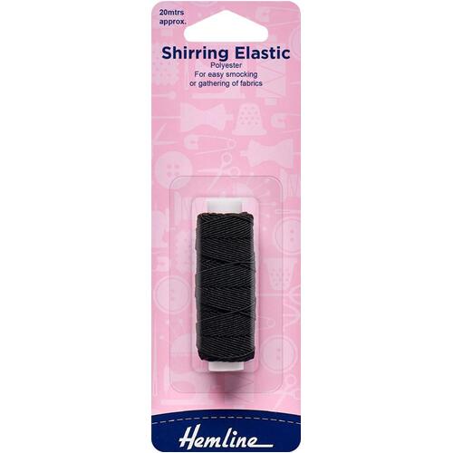 Hemline Shirring Elastic Black