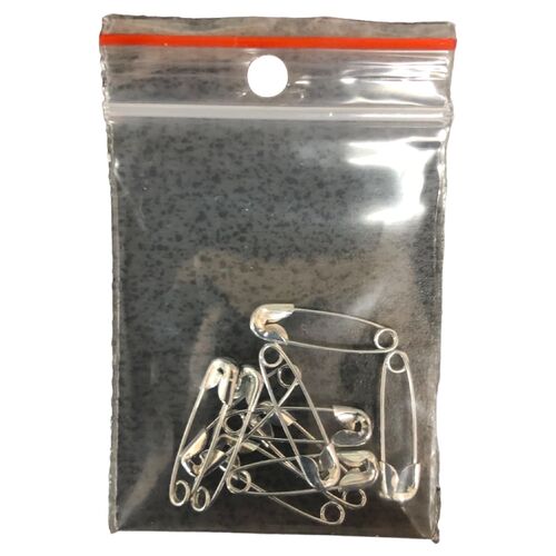Small Silver Safety Pins - Pack of 10