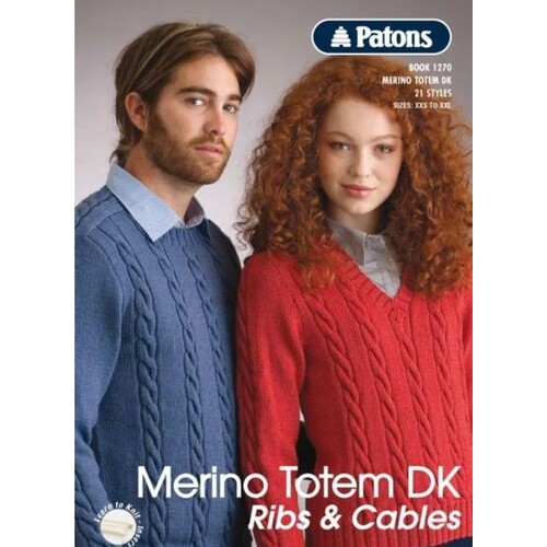 Patons Totem Merino 8 Ply Ribs & Cables Book 1270