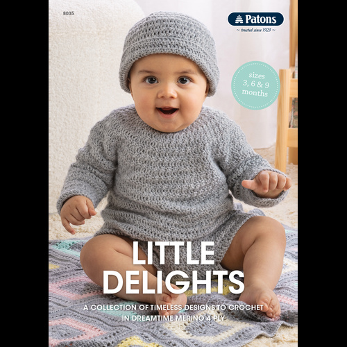 Patons Little Delights #8035 in Sizes 3, 6 & 9 months