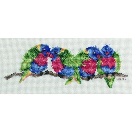Australian Collection "RAINBOW LORIKEETS" Counted Cross Stitch Kit