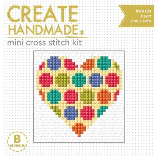 Mini Cross Stitch Kit - Heart BWN120