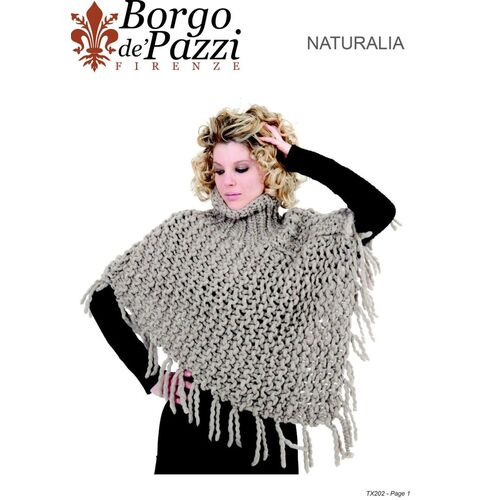 TX202 - Poncho with Fringe (Easy Knitting)