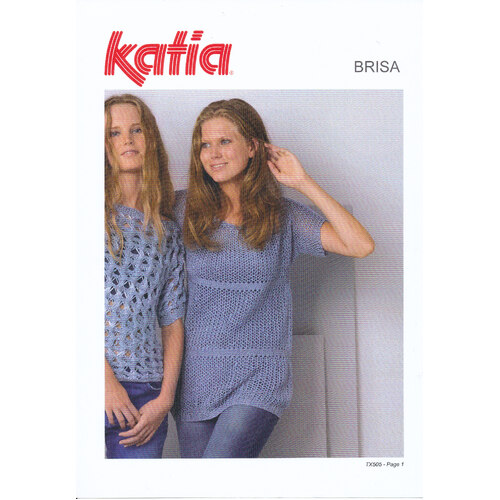 TX505 - Lace Round Neck Top in Katia Brisa