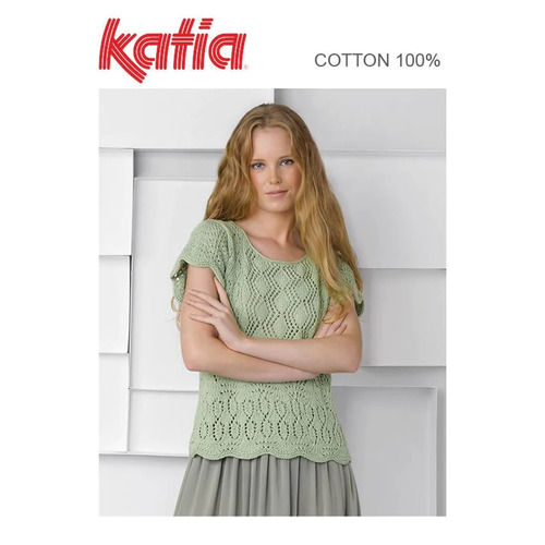 TX511 - Katia Cotton Lace Round Neck Top Pattern