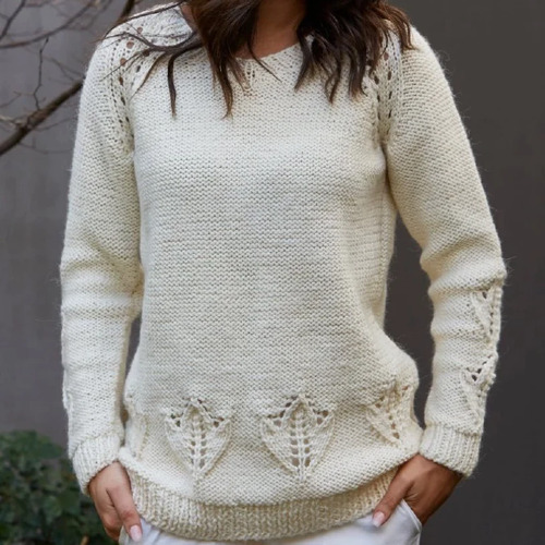 Texyarns - V Neck Jumper with Lace Border - Edie 656