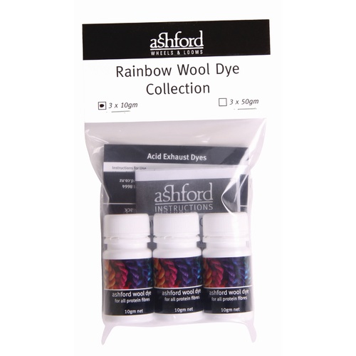 Ashford Wool Dye Rainbow 3 x 10gm