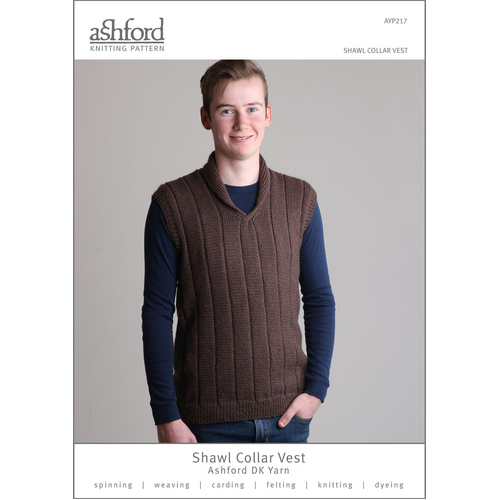 AYP217 - Ashford Knitting Pattern - Shawl Collar Vest
