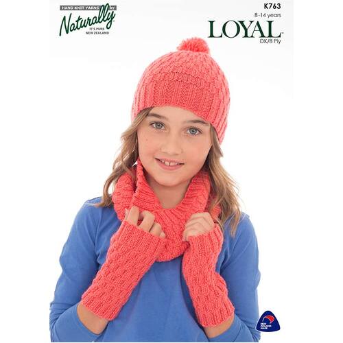 K763 Naturally Loyal Hat, Cowl & Wrist Warmer 