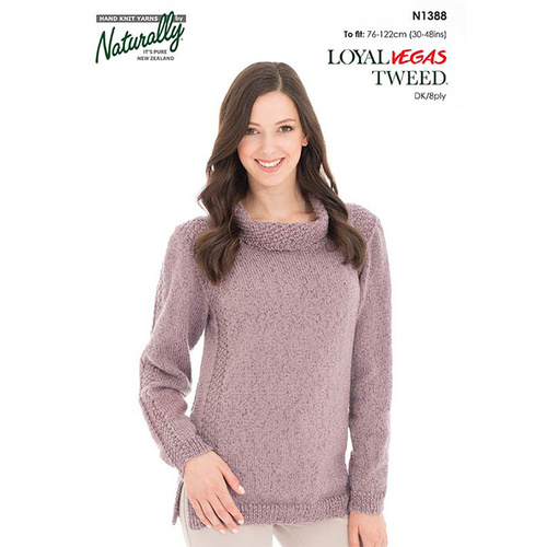N1388 Sweater with Texture Panels in Loyal Vegas Teed 8 Ply
