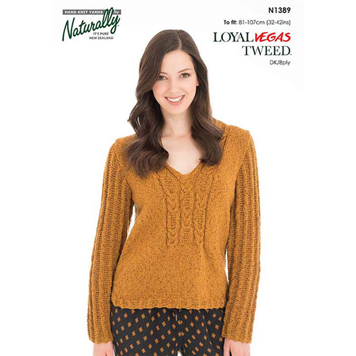 N1389 V-Neck & Cable Sweater 