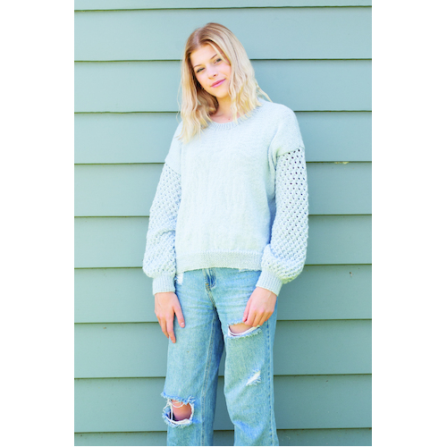 N1545 Lace Sleeve Sweater 