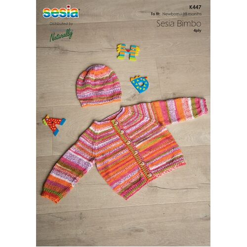 K447 Raglan Cardigan and Hat