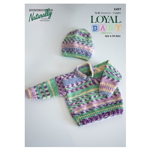 K497 - Sweater & Hat in 4 Ply & DK/8 Ply