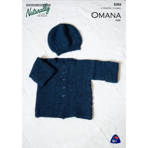 K505 Omana 4ply Garter Stitch Jacket & Hat