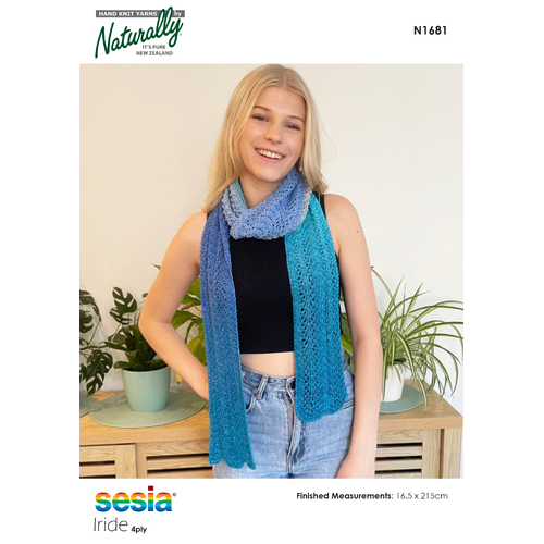N1681 - Waves Summer Scarf in Sesia Iride