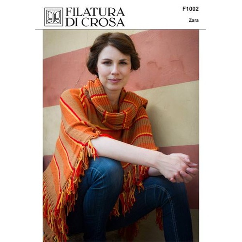 Striped Poncho & Scarf F1002