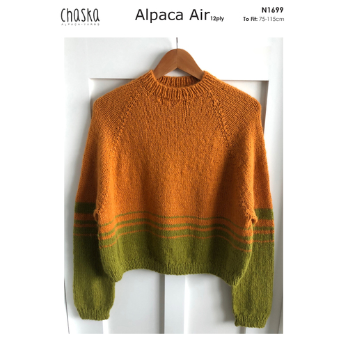 N1699 Chaska Alpaca Air Top Down Comfy Stripey Jumper