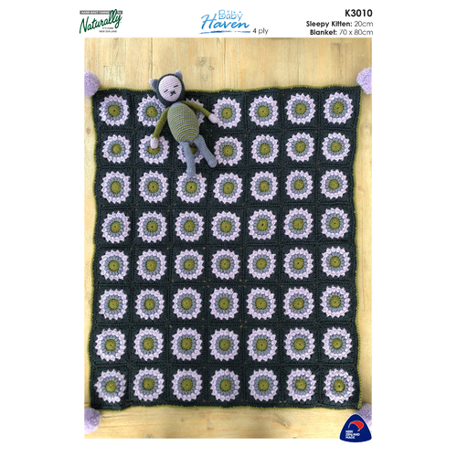 K3010 Sunburst Blanket with Sleepy Kitten