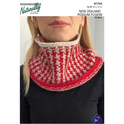 N1765 Two Colour Cowl - Houndstooth Check