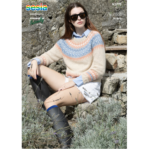 N1770 - Women’s Fair Isle Sweater Knitting Pattern