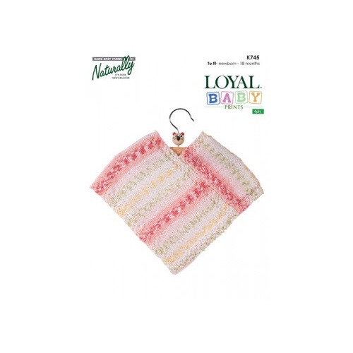 K475 - Easy Poncho in Naturally Loyal Baby Prints 4 Ply 