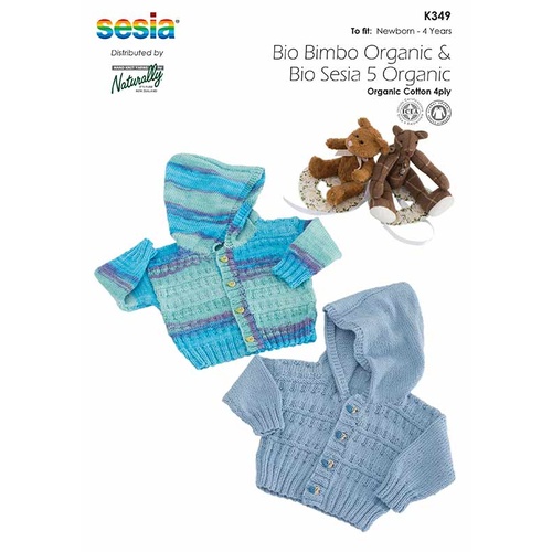 K349 Hooded Jacket in Bio Bimbo Organic Cotton 4 Ply