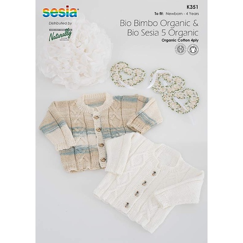  K351 Cardigan in Bio Bimbo Organic Cotton 4 Ply