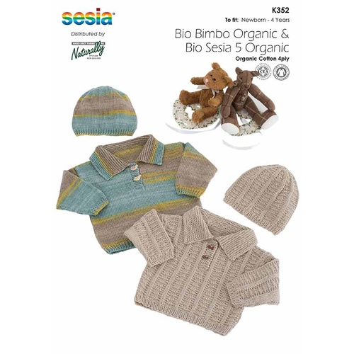 K352 Textured Sweater in Bio Bimbo Organic Cotton 4 Ply