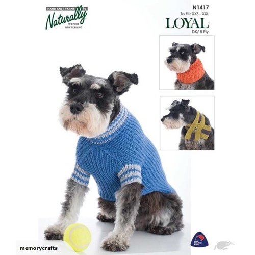 N1417 Dog Sweater, Scarf & Cowl Pattern in Loyal DK/8 Ply