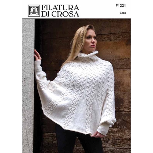 F1221 Poncho Pattern in Zara 8 Ply