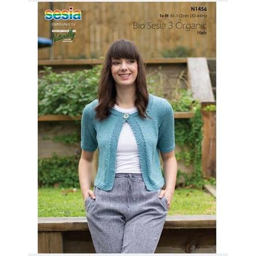 N1456 - Short Sleeve One Button Jacket in Bio Sesia 3 10 Ply Pattern