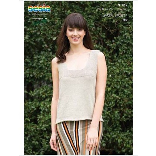 N1462 - Rolled Edge and Garter Stitch Top in Bio Sesia 3 10 Ply Pattern