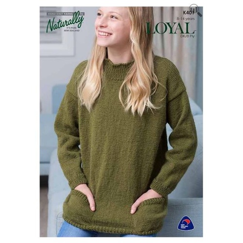  K401 Child Sweater with Pockets in Loyal DK/8 Ply K401