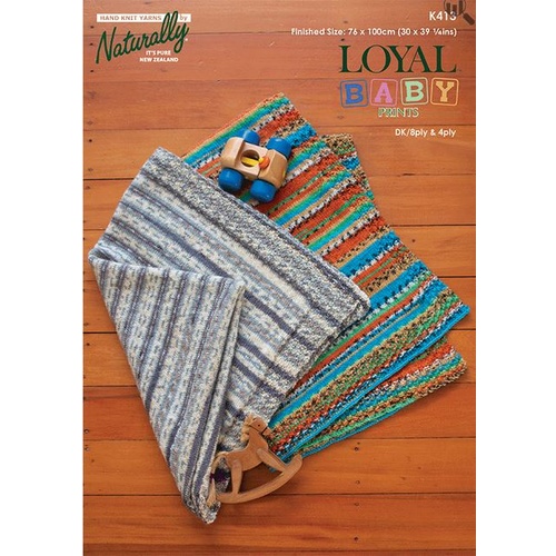  K413 Baby Blanket in Loyal Baby Prinkts 4 & 8 ply K413