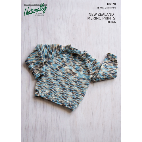 K3070 - Merino Prints Baby Sweater Pattern