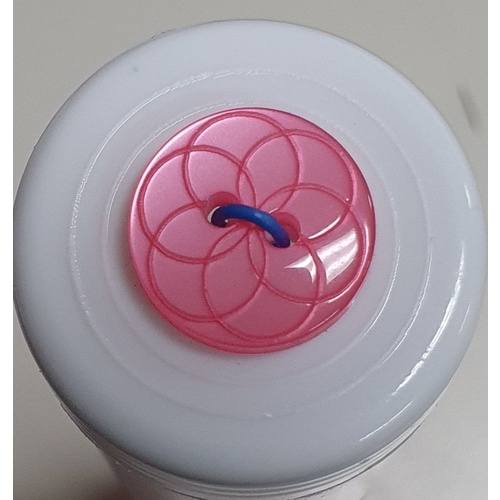 Button - 15mm Pink Flower