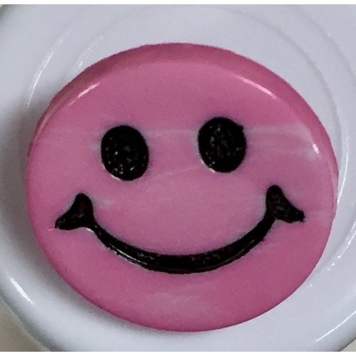 Button - 15mm Pink Smiley