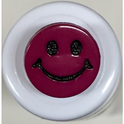 Button - 15mm Purple Smiley