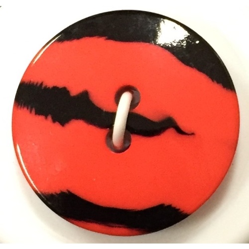 Button - 18mm Red Zebra
