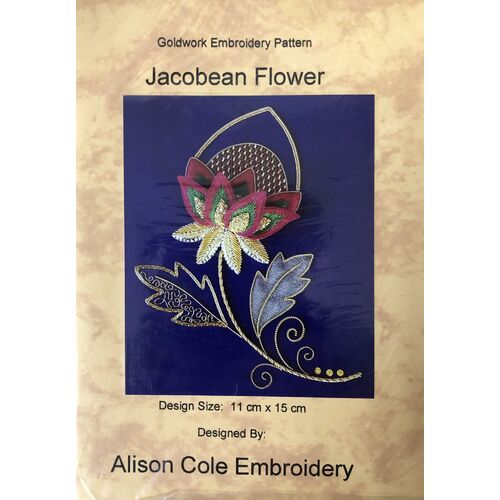 Goldwork Embroidery Pattern - Jacobean Flower