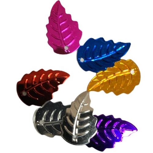 Bead - Metallic Leaves Assorted Colours